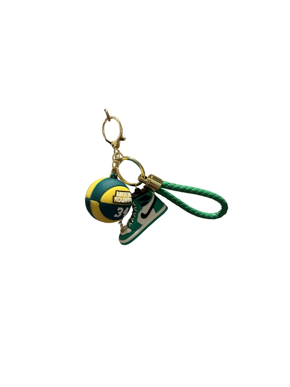 Green & Yellow Basketball Sneaker Unisex Keychain Charm